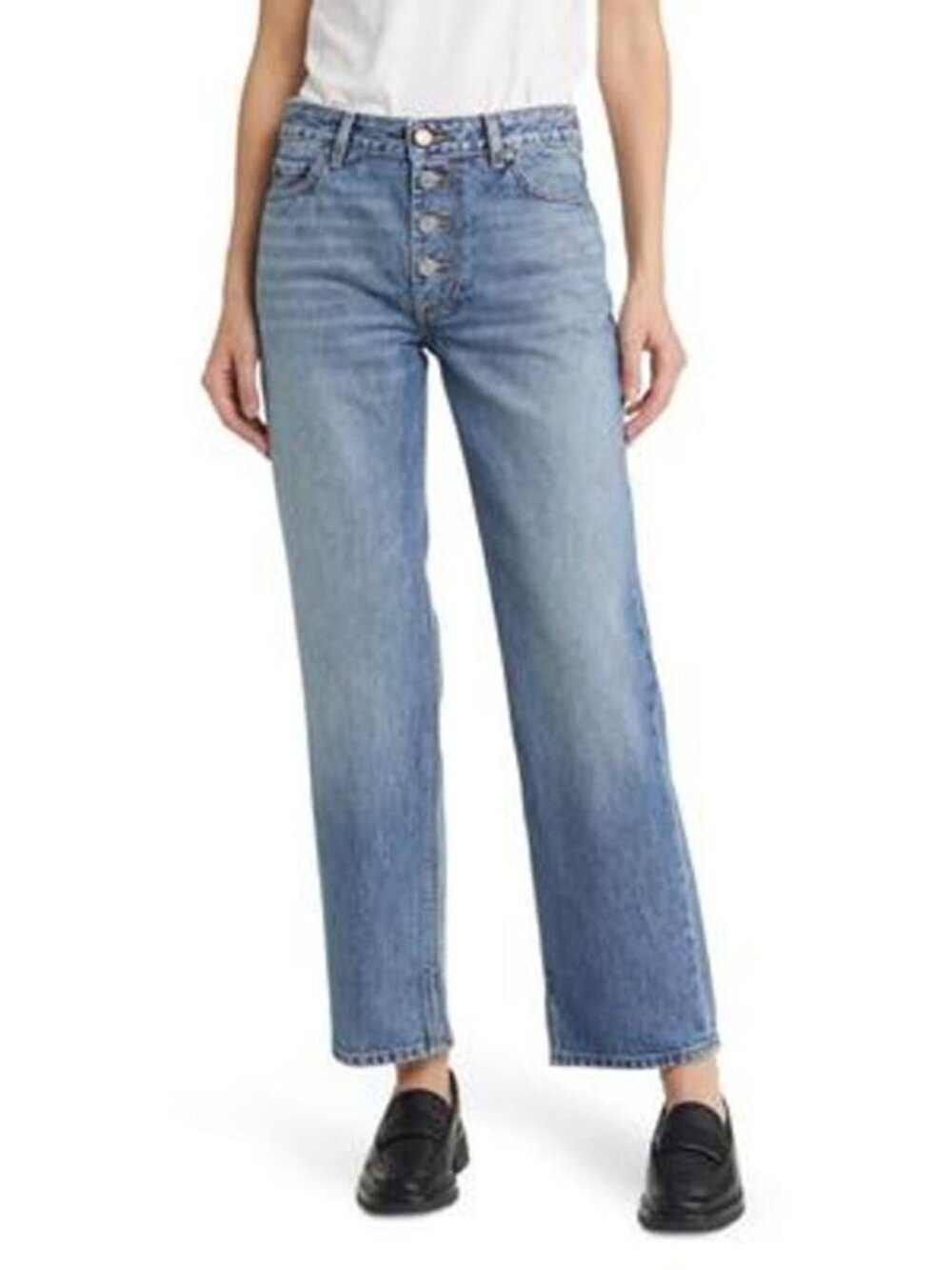 Ganni Denim Core Lovy Slouchy Rigid Light Wash Jeans Women's Size 27